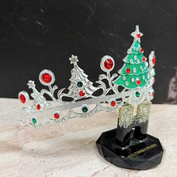 Christmas Tree headband, Christmas Tree crown, Silver Christmas Tiara, Xmas Gift - Picture 5 of 8
